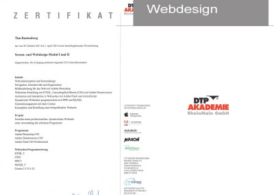 Zertifikat Webdesign