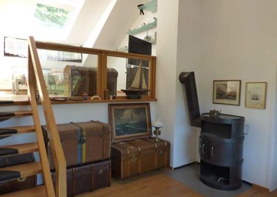 Kaminofen im Schlafzimmer