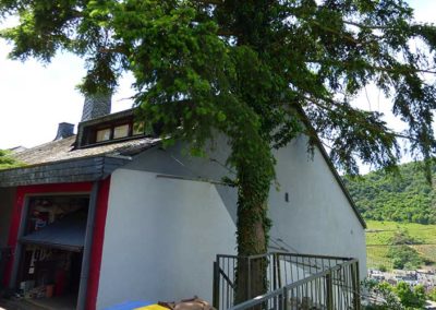 Rückseite Haus mit Garage