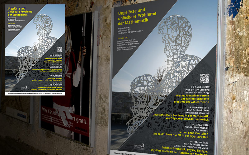 Plakat: Entwurf und Fertigstellung für die Goethe Universität in Frankfurt